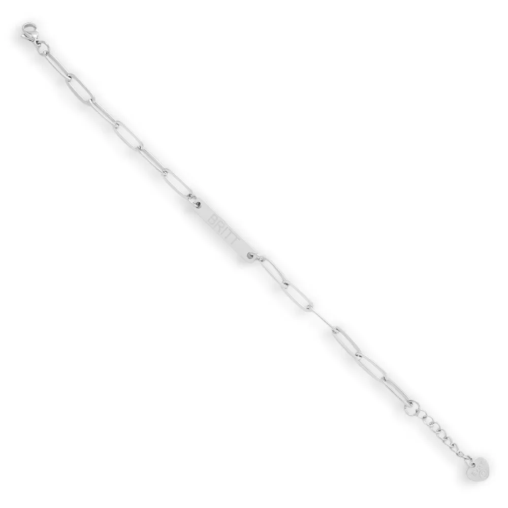 Custom/Personalized Paperclip Bar Bracelet sold by Evry Jewels product image thumbnail 2