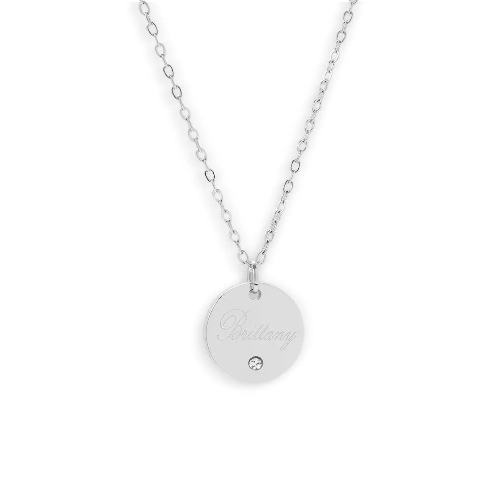 Custom/Personalized Round Pendant Necklace w/ Gemstone sold by Evry Jewels product image thumbnail 2