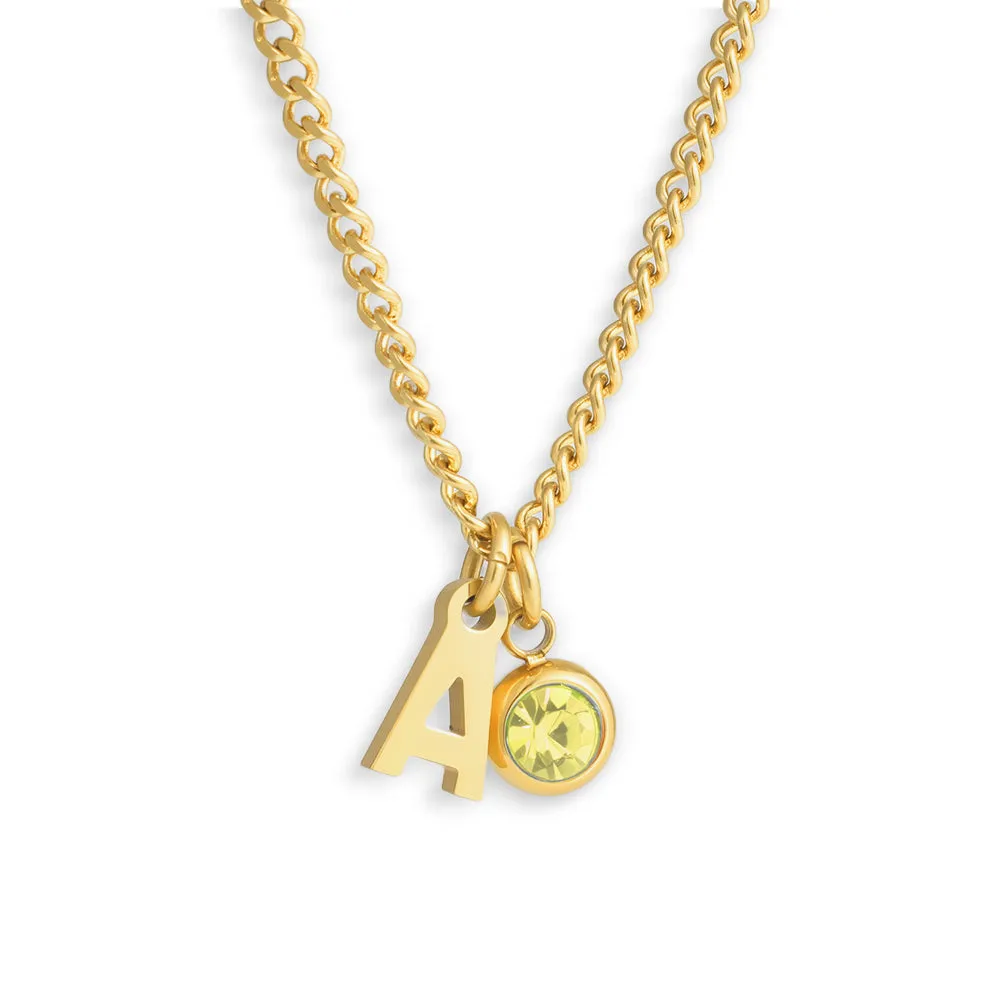 Custom/Personalized Initial Pendant Necklace w/ Birthstone sold by Evry Jewels product image thumbnail 4