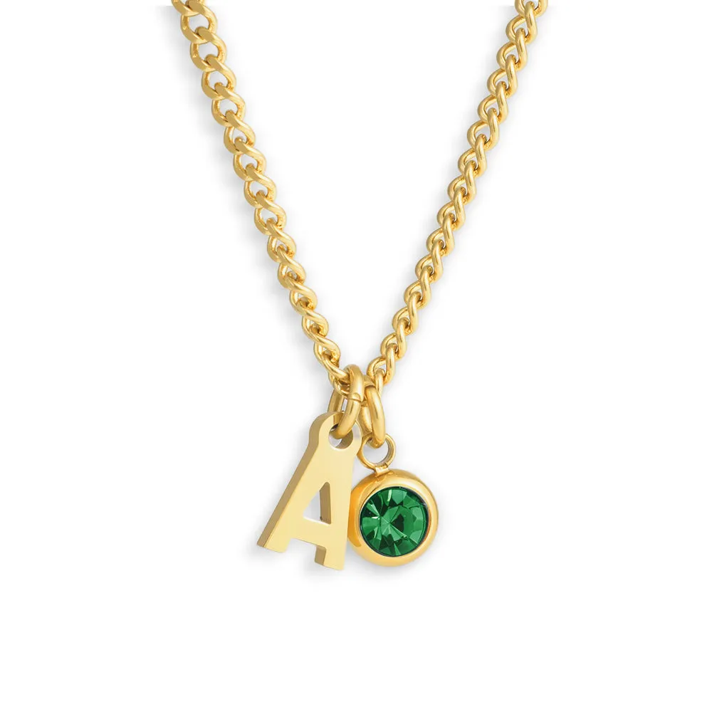 Custom/Personalized Initial Pendant Necklace w/ Birthstone sold by Evry Jewels product image thumbnail 3