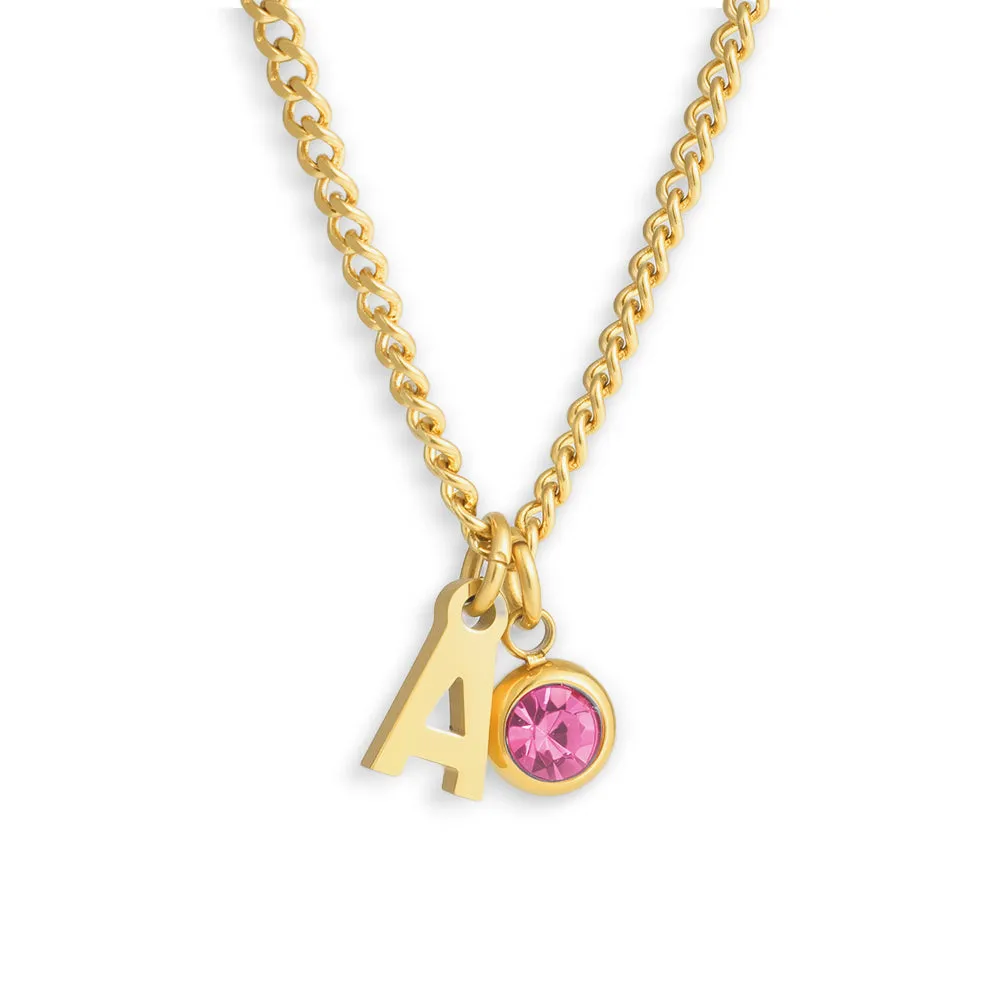 Custom/Personalized Initial Pendant Necklace w/ Birthstone sold by Evry Jewels product image thumbnail 5