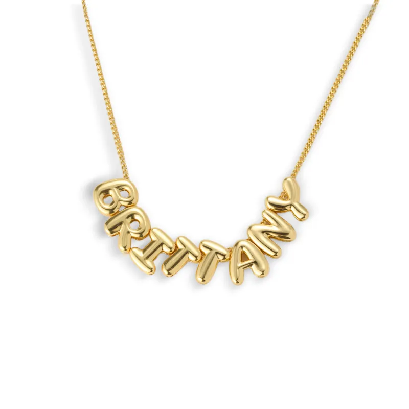 Custom/Personalized Bubble Letter Name Necklace sold by Evry Jewels