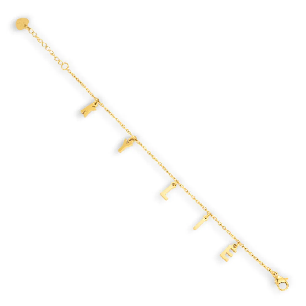 Custom/Personalized Letter Charm Bracelet sold by Evry Jewels