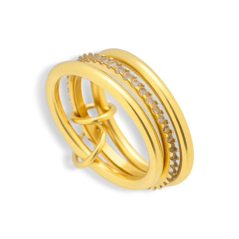Stacked Linked Crystal Band Ring sold by Evry Jewels