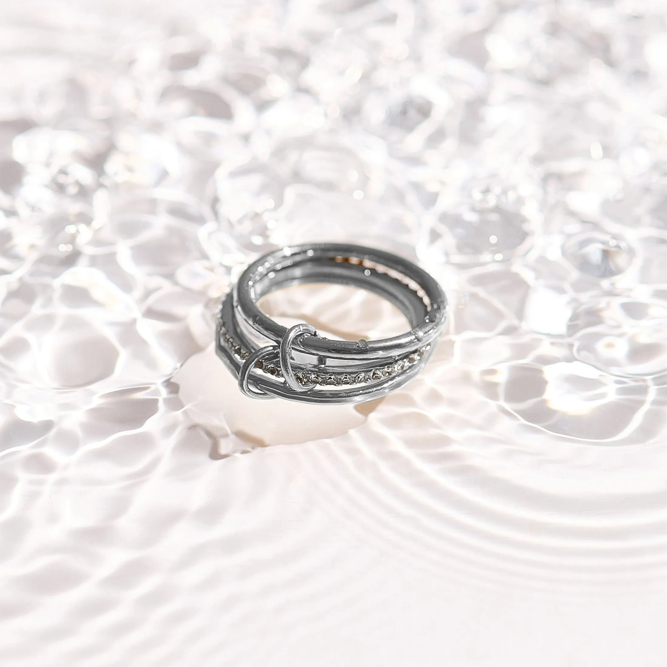 Stacked Linked Crystal Band Ring sold by Evry Jewels product image thumbnail 5
