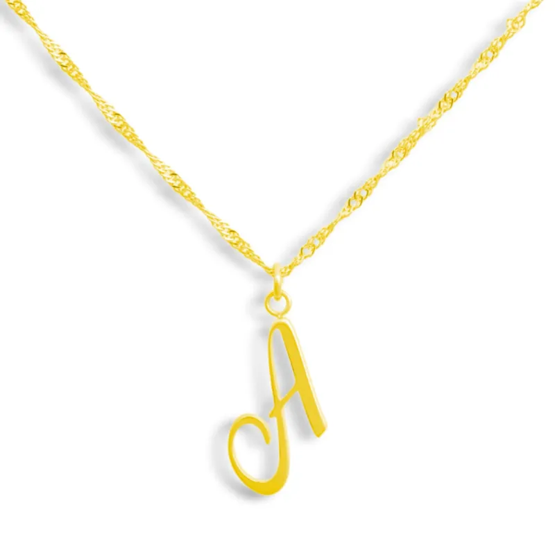 Golden Letter Necklace sold by Evry Jewels