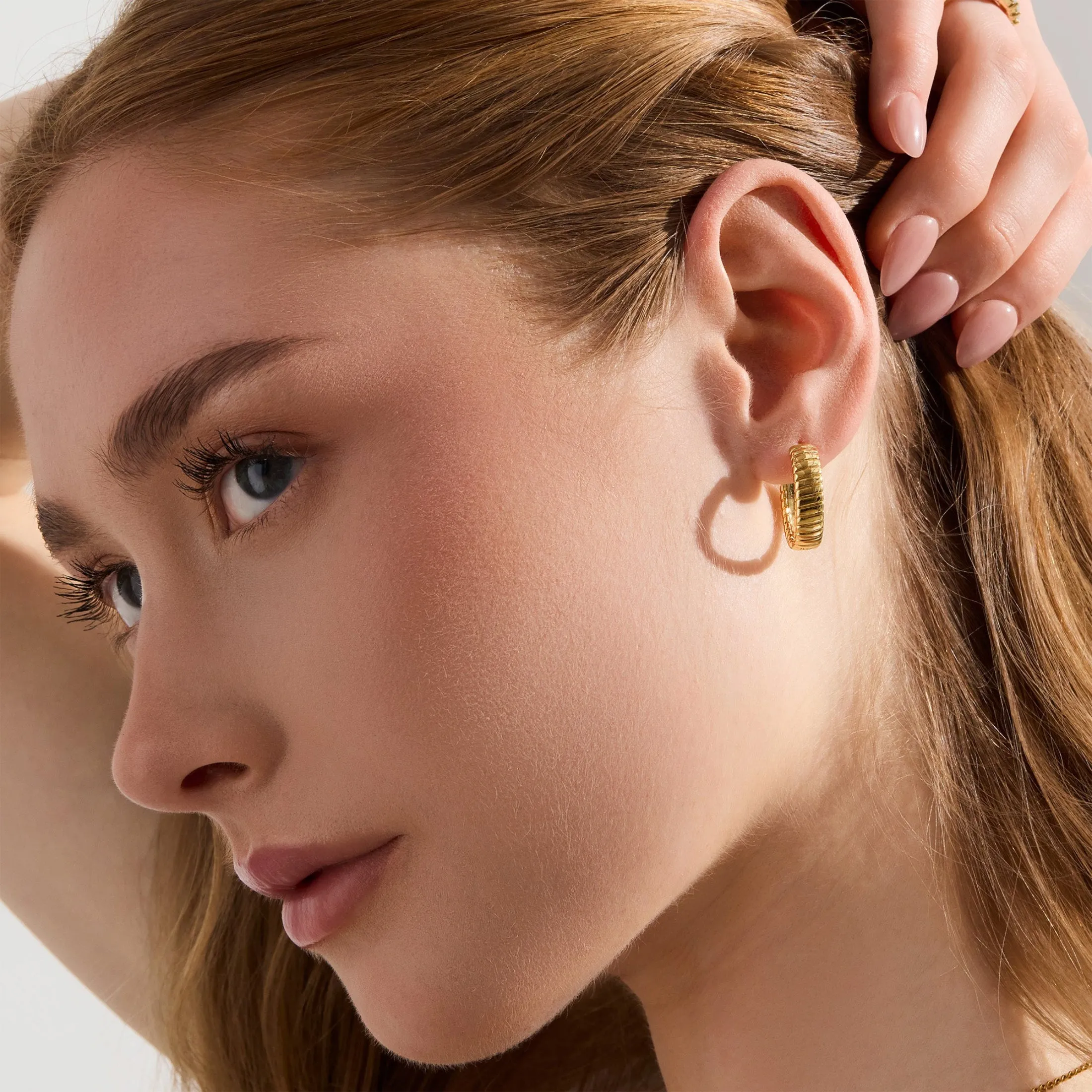 Golden Hoop Earrings sold by Evry Jewels product image thumbnail 2