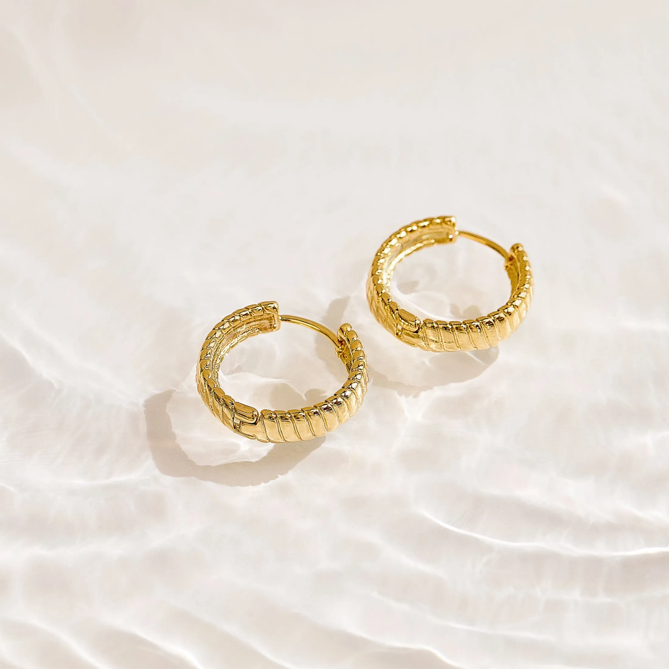 Golden Hoop Earrings sold by Evry Jewels product image thumbnail 3