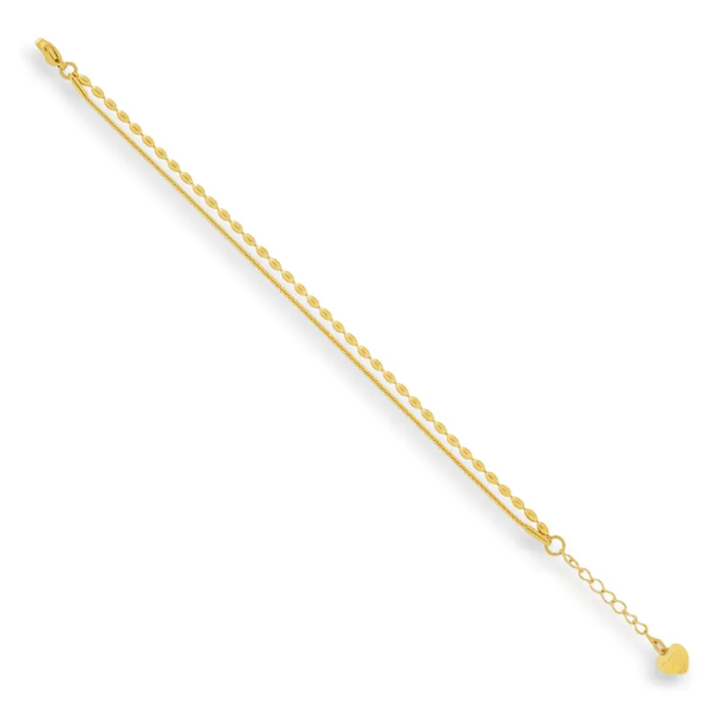 Textured Dual Chain Bracelet sold by Evry Jewels