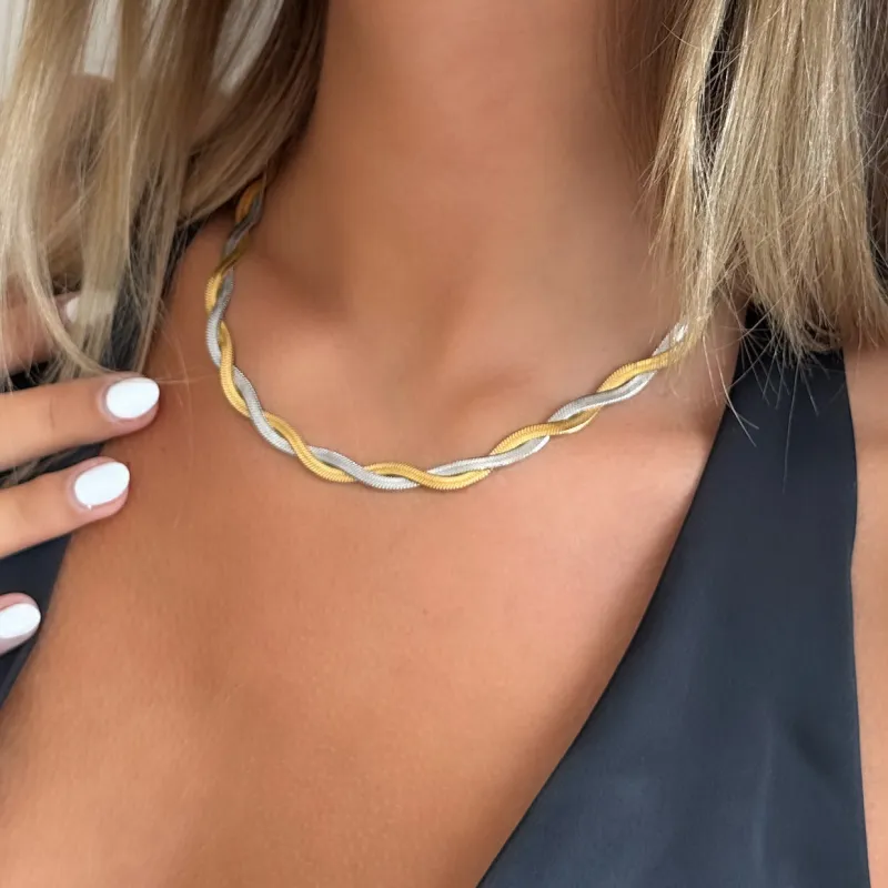 Two-Tone Medusa Necklace sold by Evry Jewels