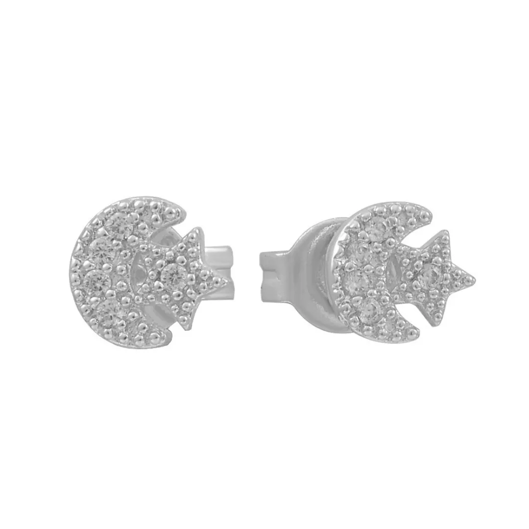Star And Crescent Earrings (VIP) sold by Evry Jewels product image thumbnail 3