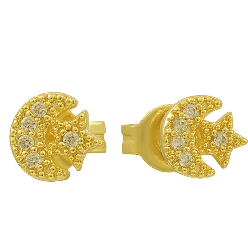 Star And Crescent Earrings (VIP) sold by Evry Jewels