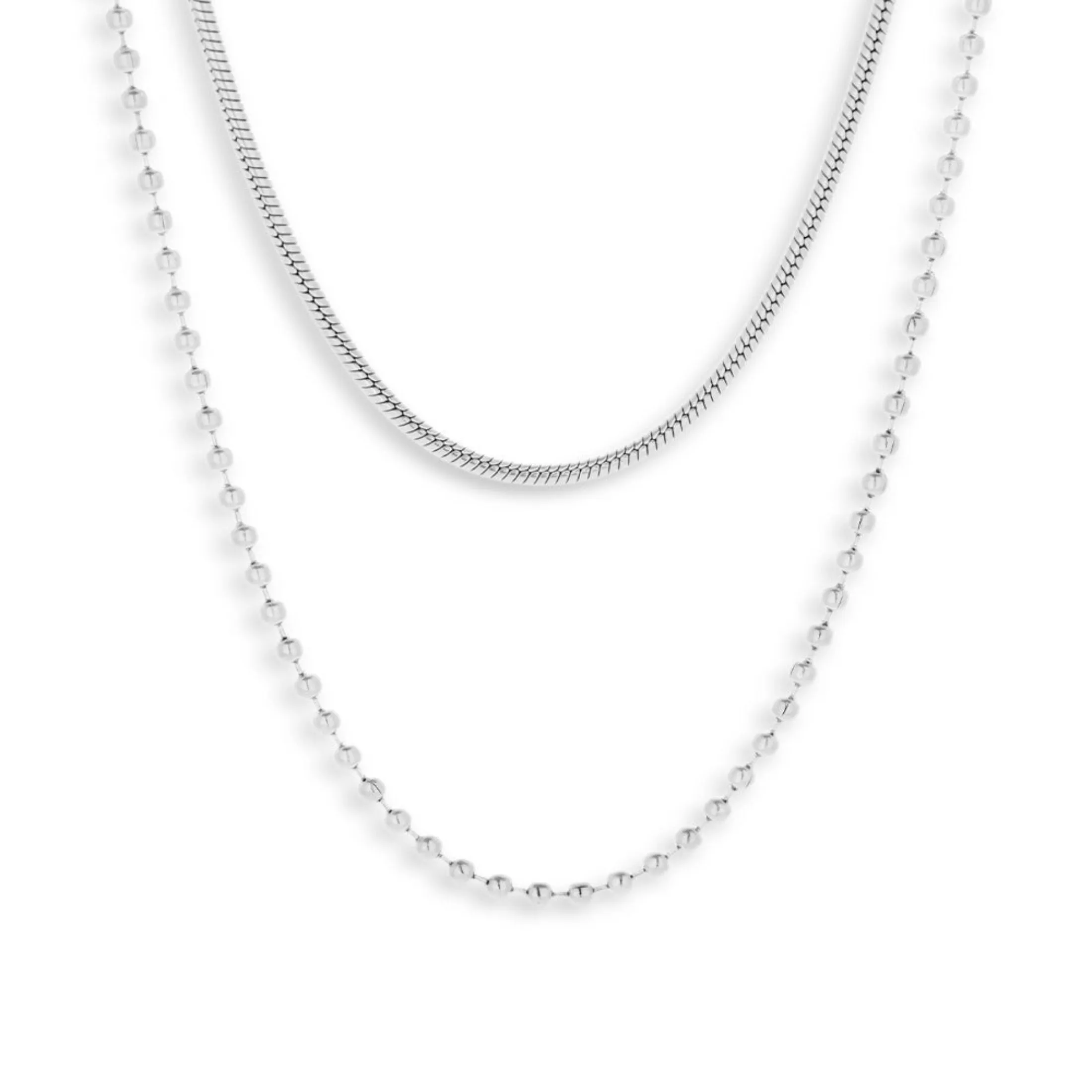 Layered Snake & Bead Chain Necklace sold by Evry Jewels product image thumbnail 3