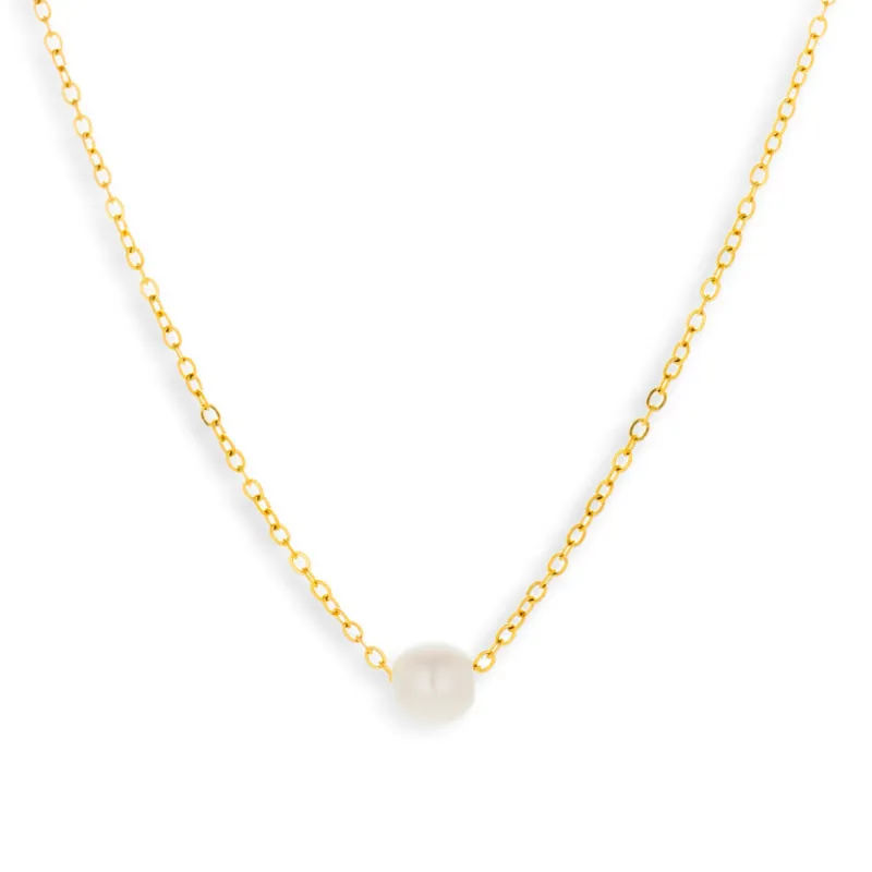 Single Pearl Drop Necklace sold by Evry Jewels