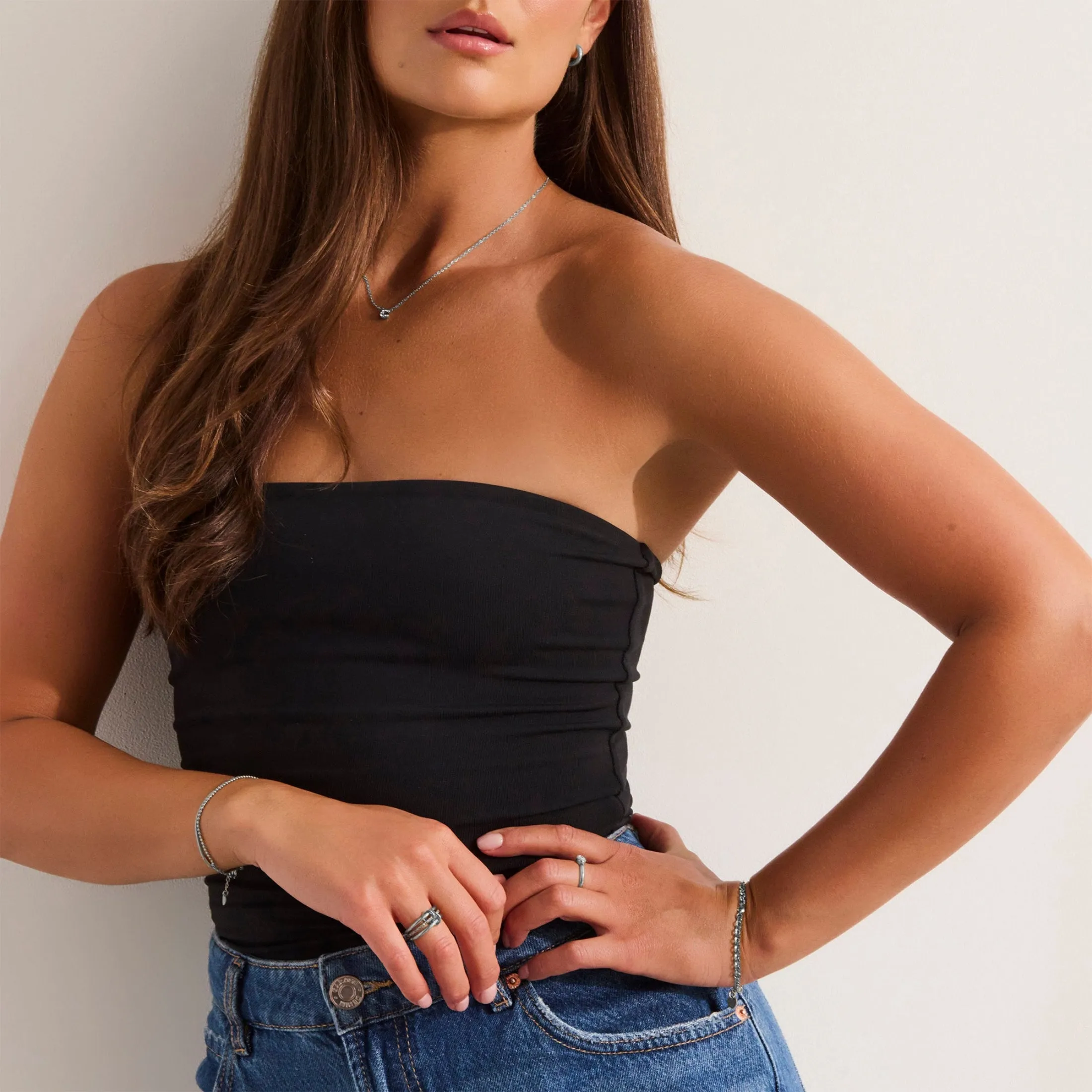 Crystal C Initial Charm Necklace sold by Evry Jewels product image thumbnail 4