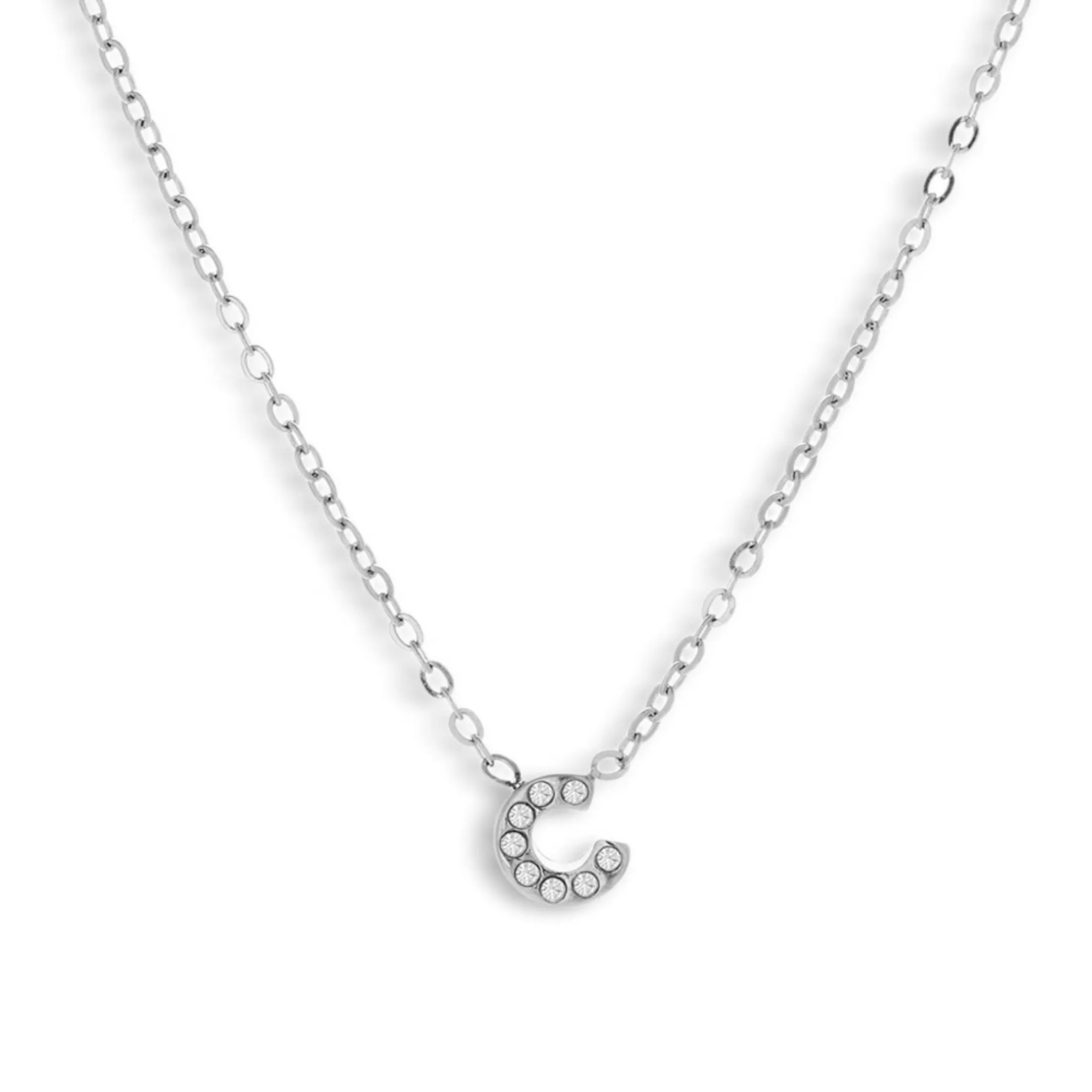 Crystal C Initial Charm Necklace sold by Evry Jewels product image thumbnail 3