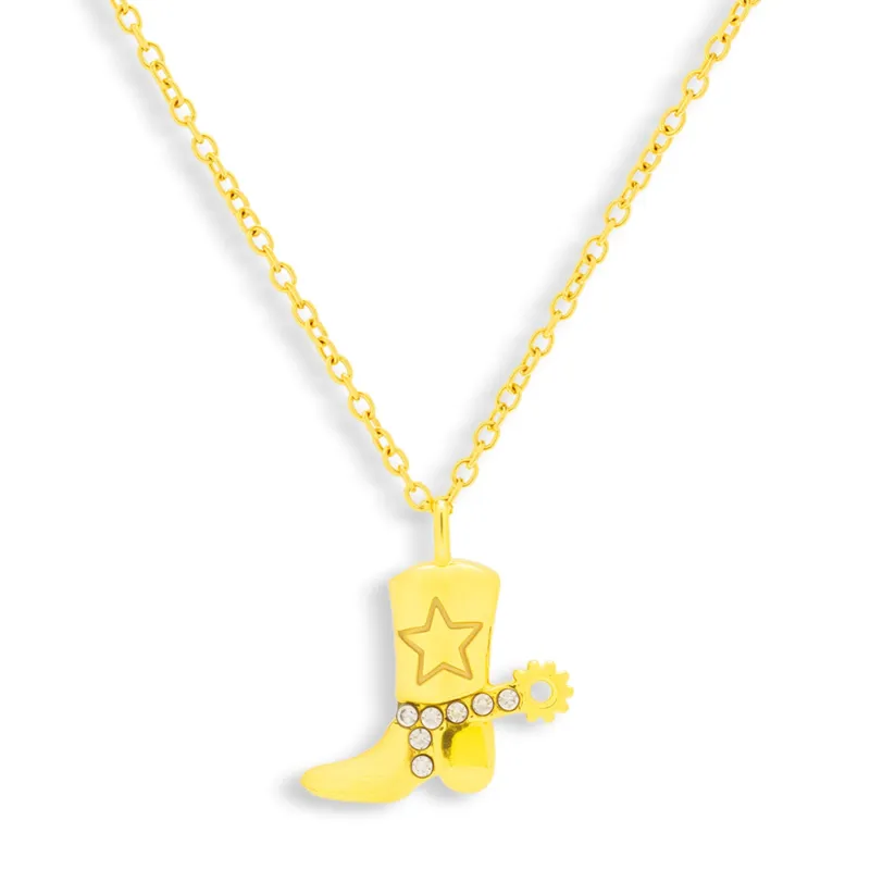 Cowboy Boot Crystal Charm Necklace sold by Evry Jewels