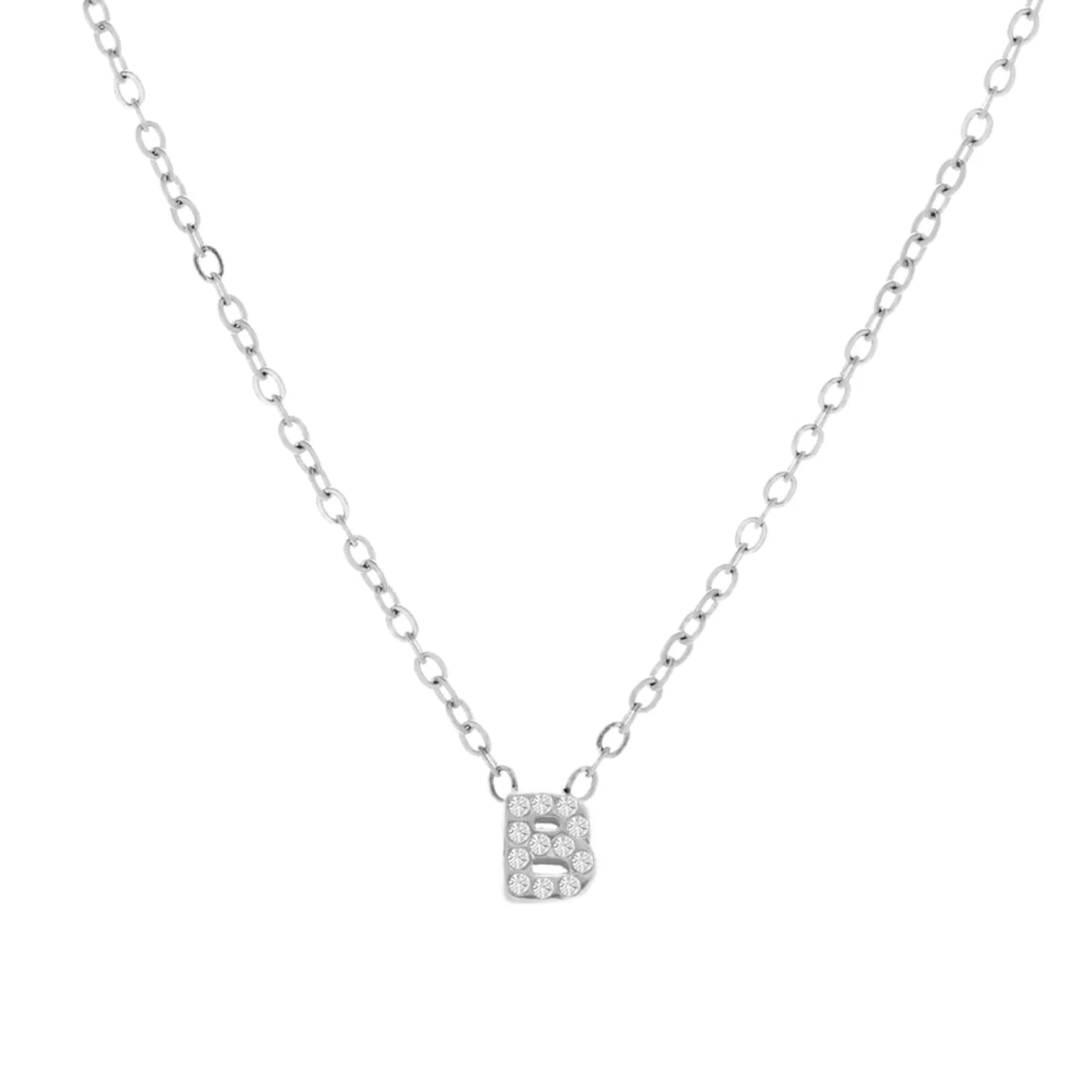 Crystal B Initial Necklace sold by Evry Jewels product image thumbnail 3