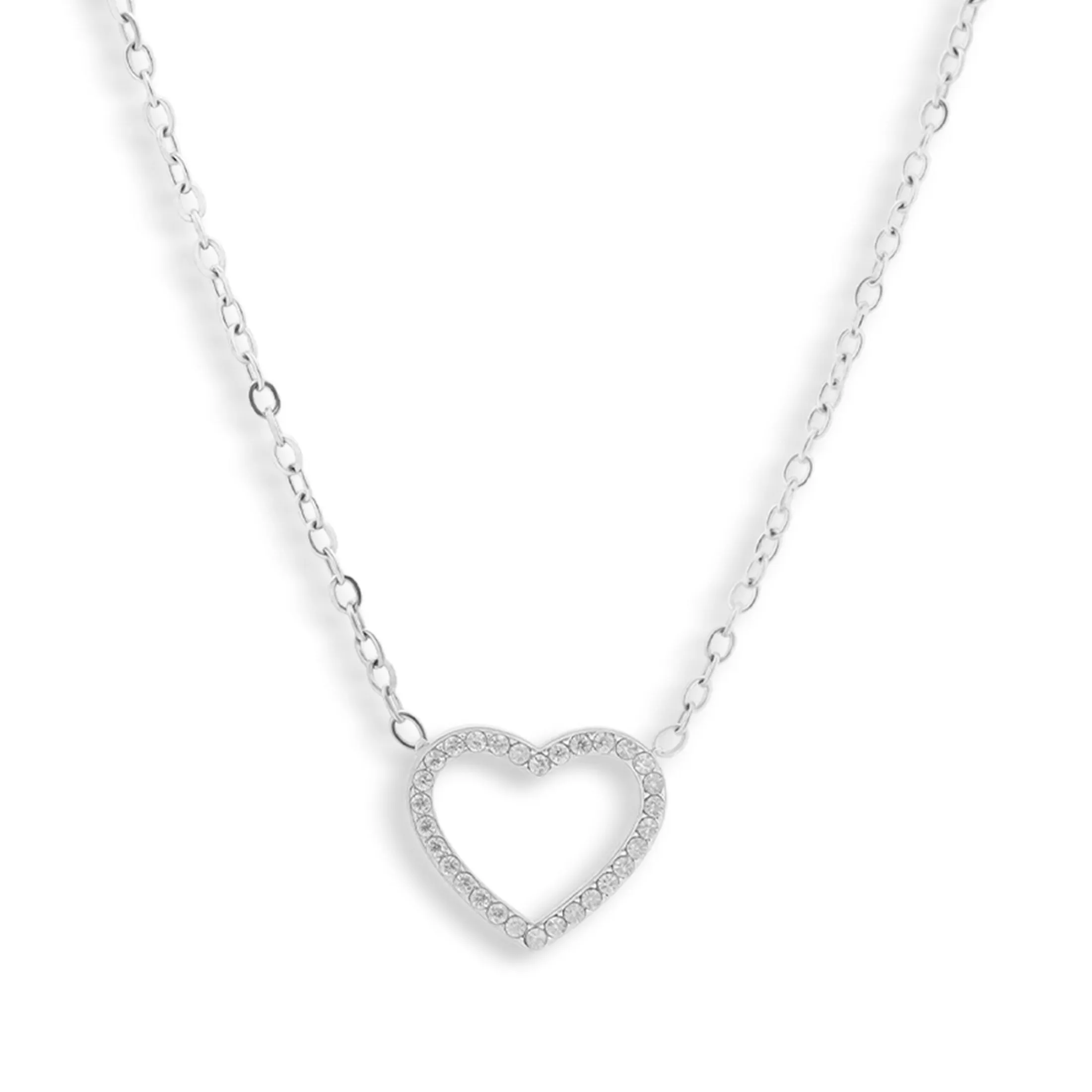 Crystal Heart Outline Necklace sold by Evry Jewels product image thumbnail 3