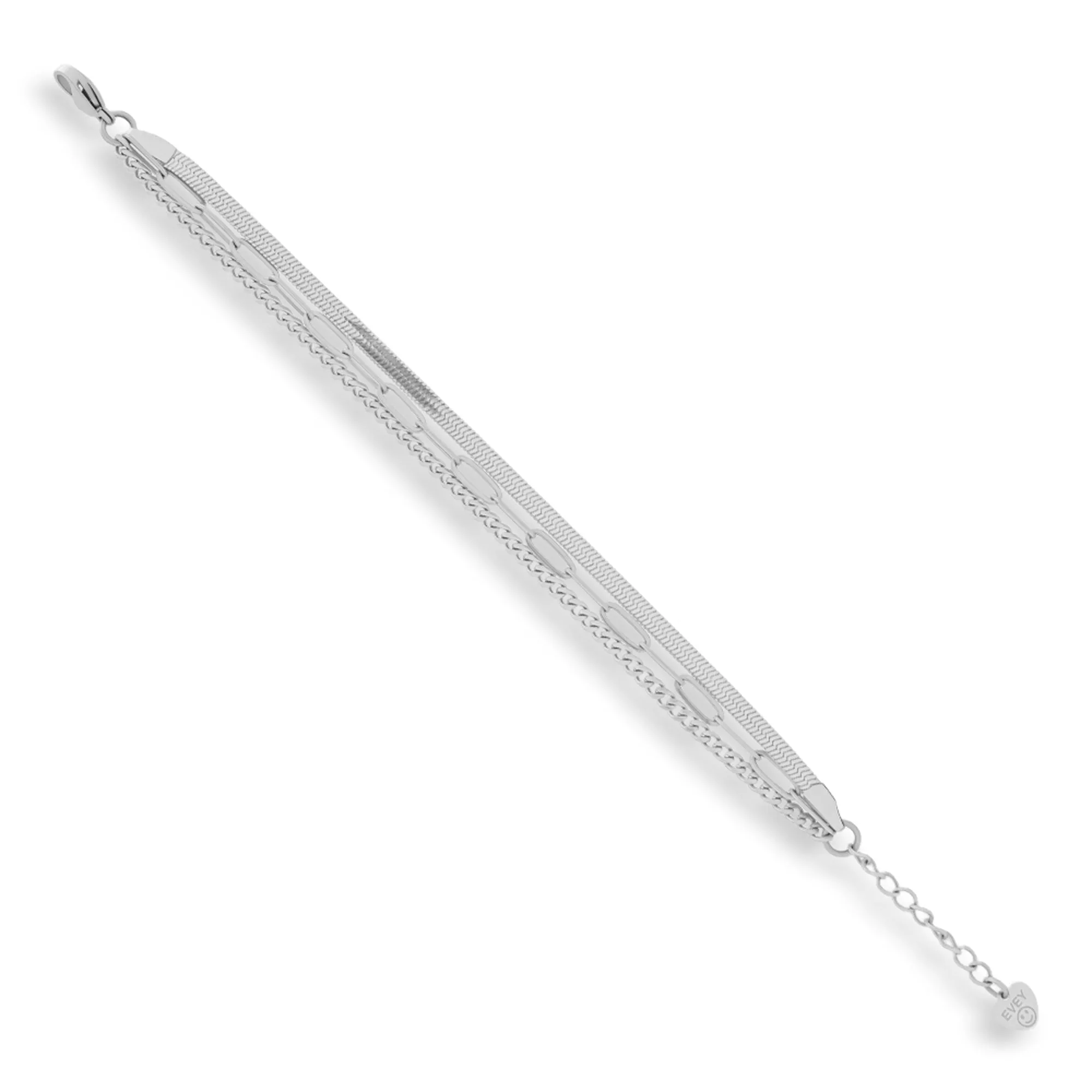 Triple Chain Mixed Link Bracelet sold by Evry Jewels product image thumbnail 3