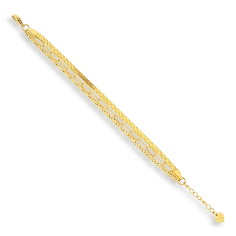 Triple Chain Mixed Link Bracelet sold by Evry Jewels