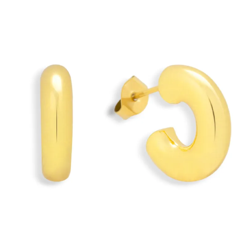 Chunky Curved Hoop Earrings sold by Evry Jewels