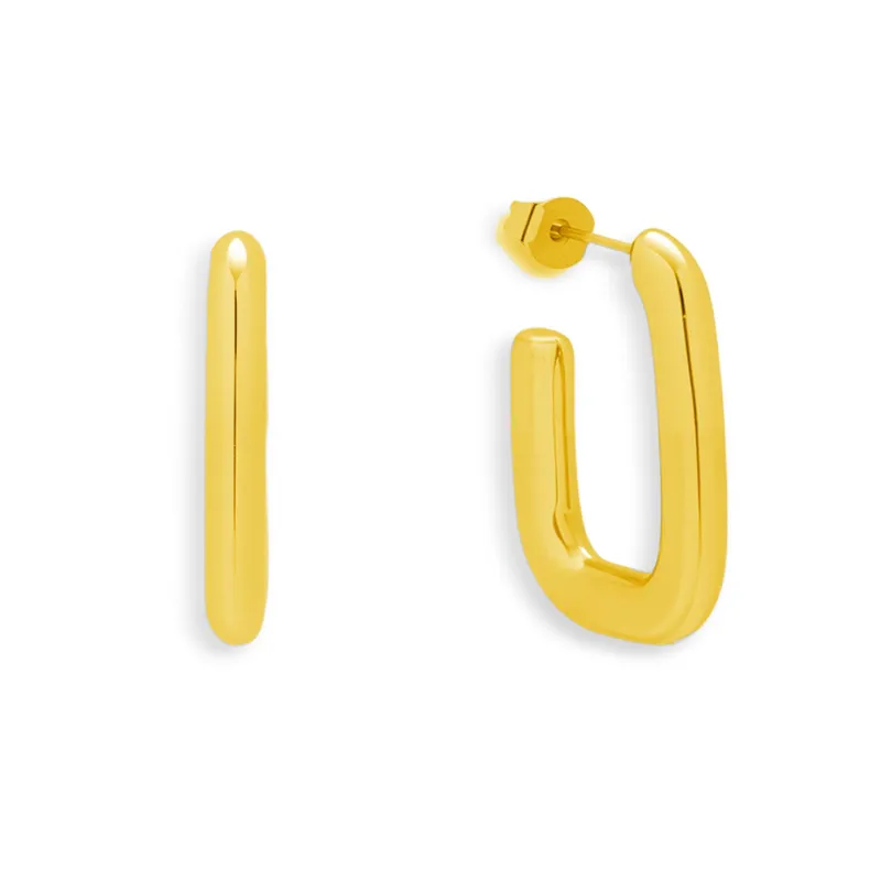 Rounded Square Hoop Earrings sold by Evry Jewels