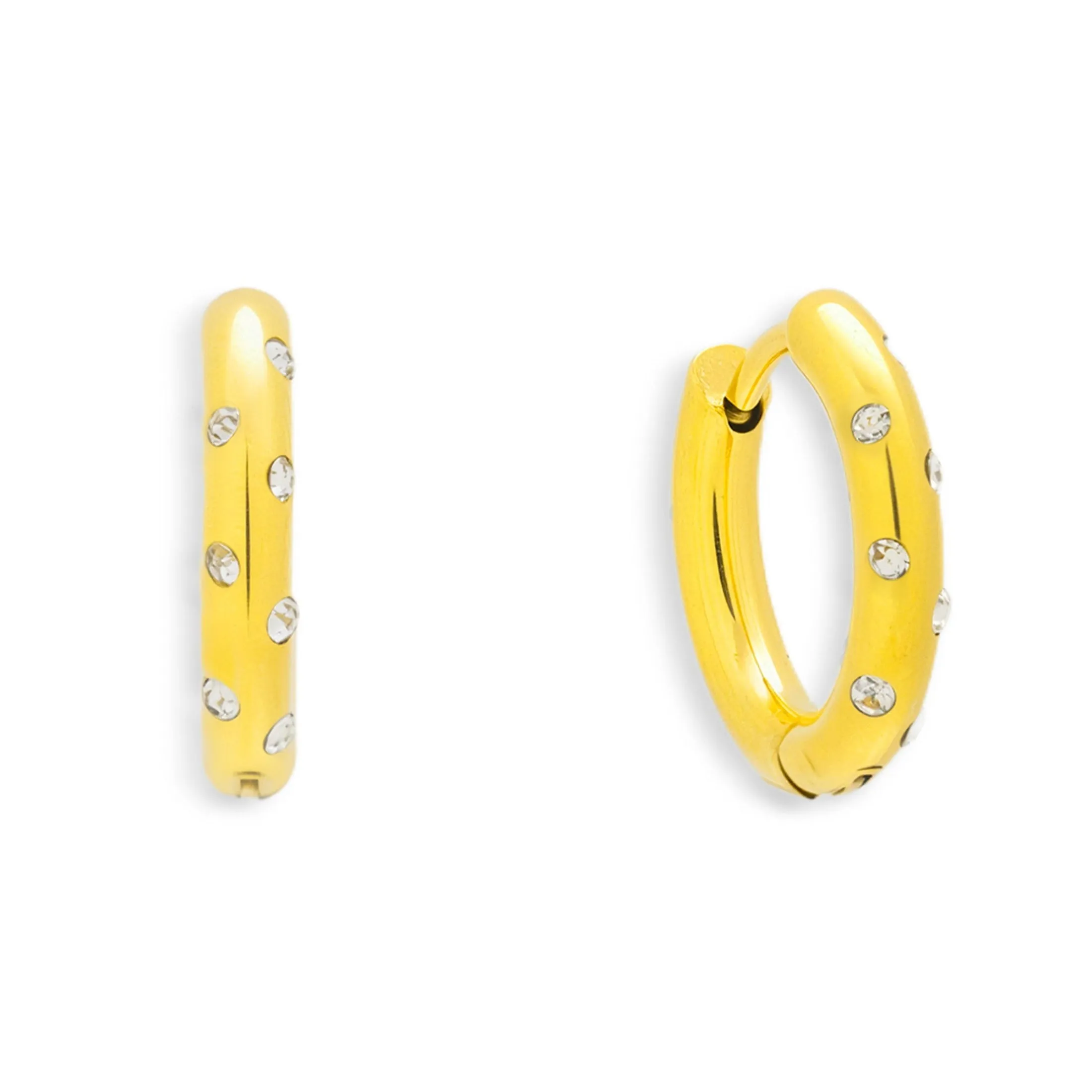 Crystal Dot Hoop Earrings sold by Evry Jewels