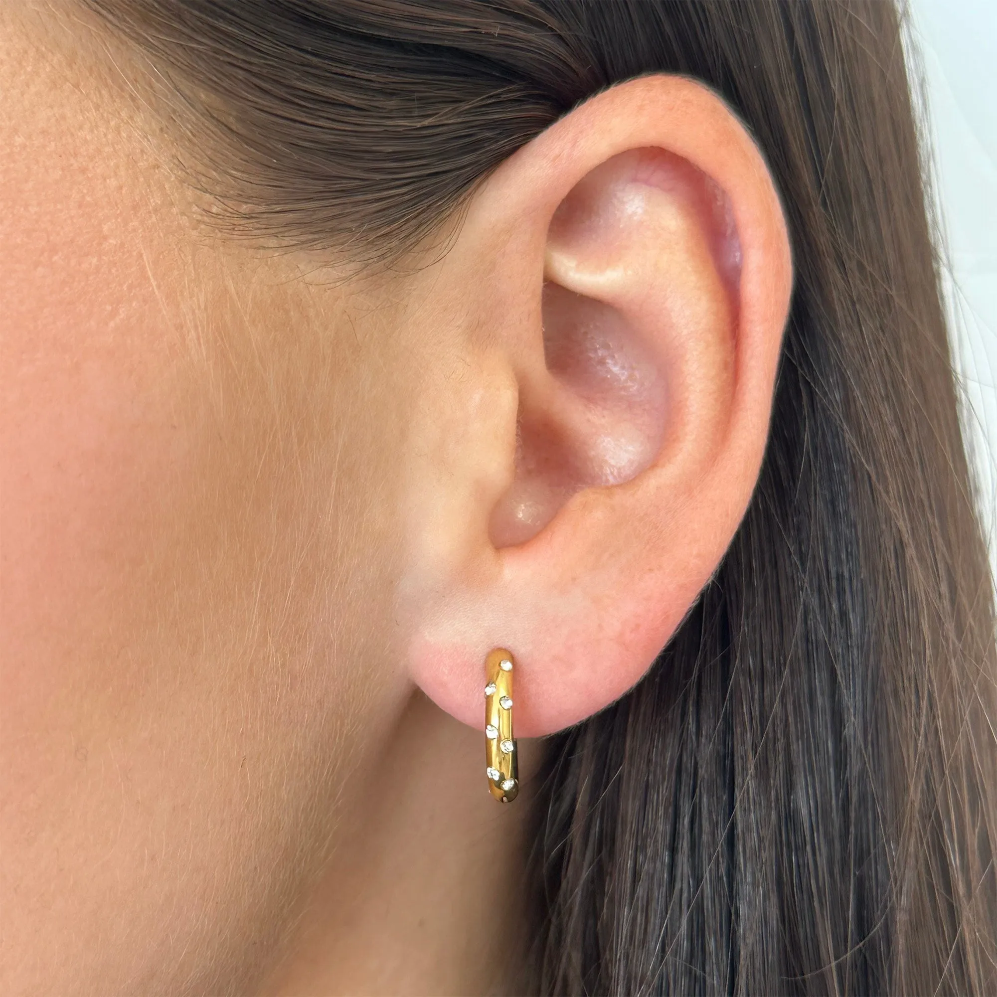 Crystal Dot Hoop Earrings sold by Evry Jewels product image thumbnail 4