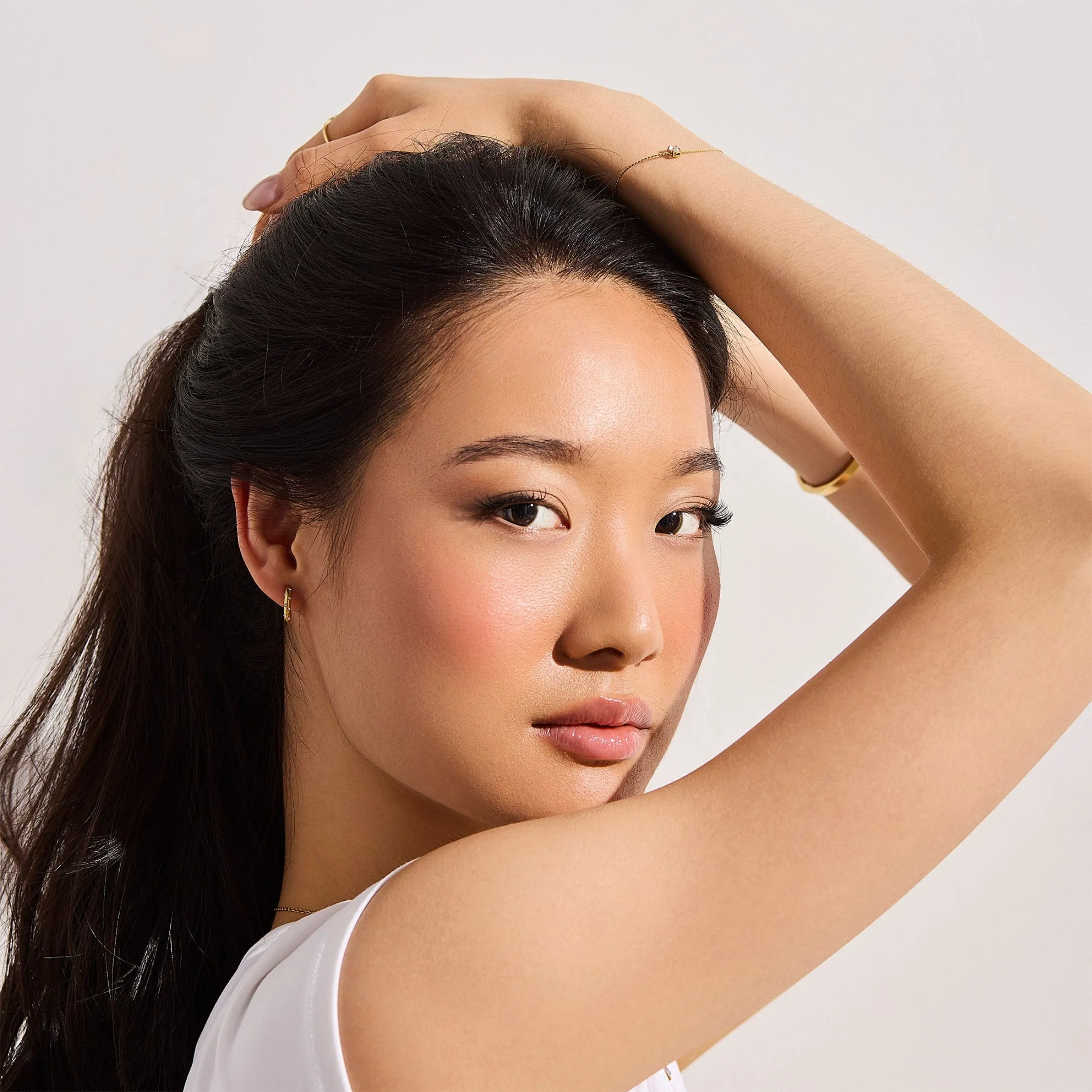 Crystal Dot Hoop Earrings sold by Evry Jewels product image thumbnail 2