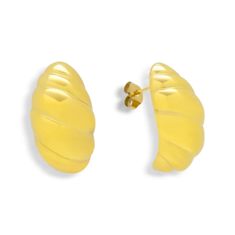 Twist Shell Dome Earrings sold by Evry Jewels