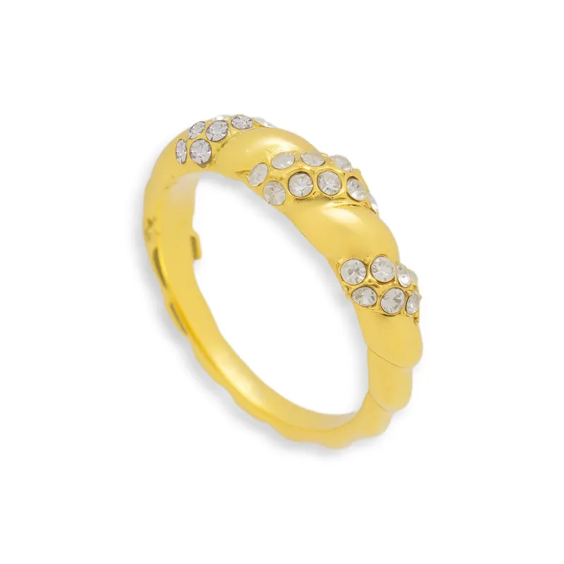 Crystal Twist Dome Ring sold by Evry Jewels