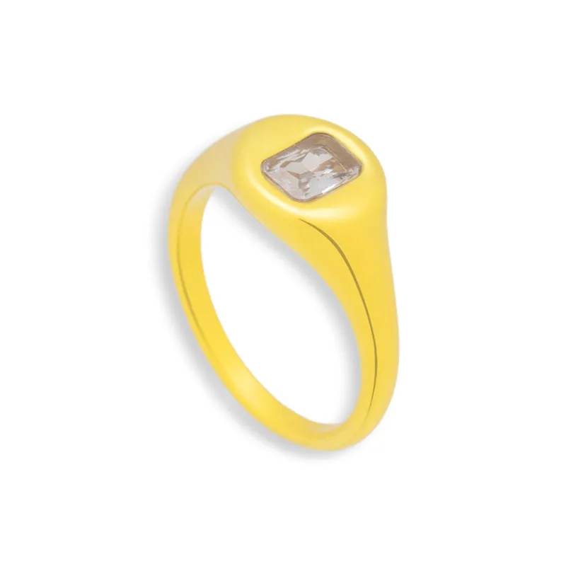 Crystal Cushion Dome Ring sold by Evry Jewels