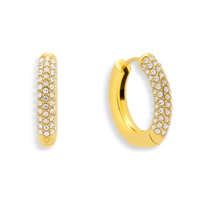 Crystal Pave Statement Hoops sold by Evry Jewels