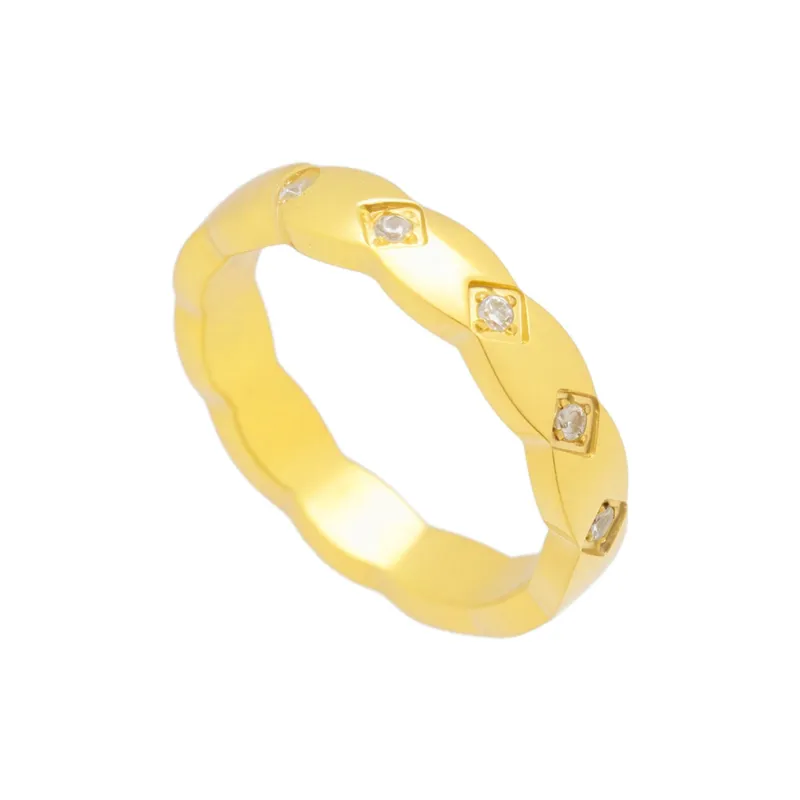 Twist Crystal Inset Ring sold by Evry Jewels