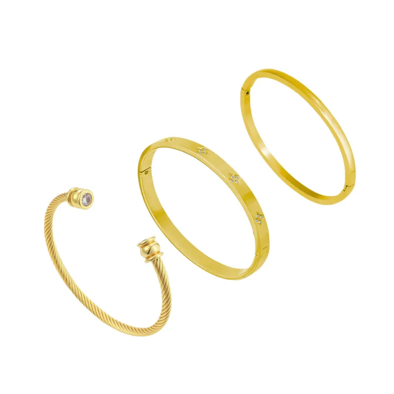 Golden Glow Bundle: 3 Piece Bangle sold by Evry Jewels