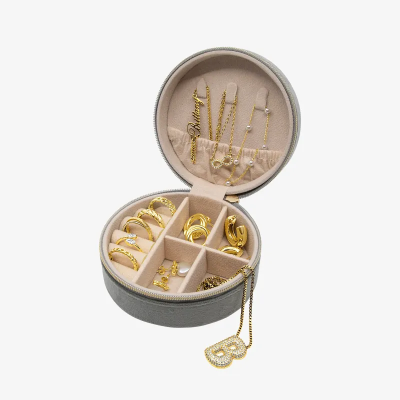 Round Velvet Travel Jewelry Case sold by Evry Jewels