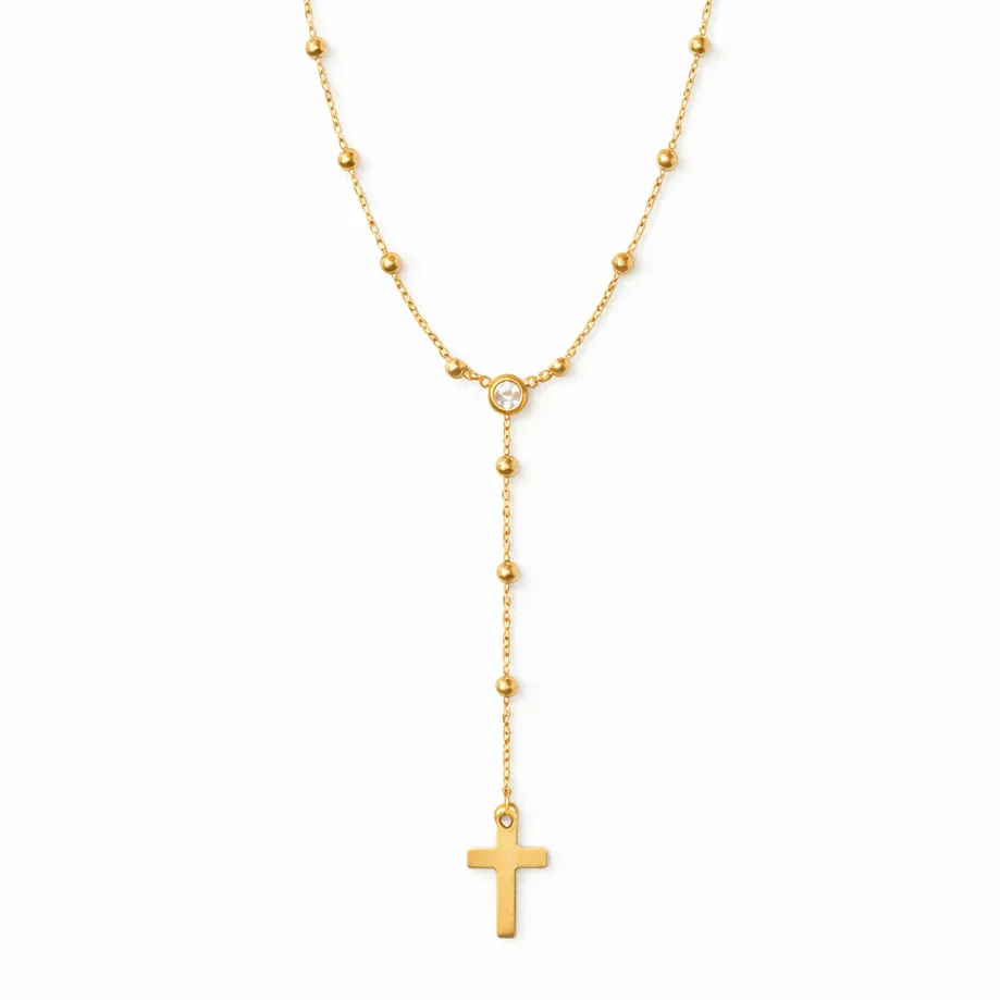 Alessia Lariat Cross Necklace sold by Evry Jewels product image thumbnail 2