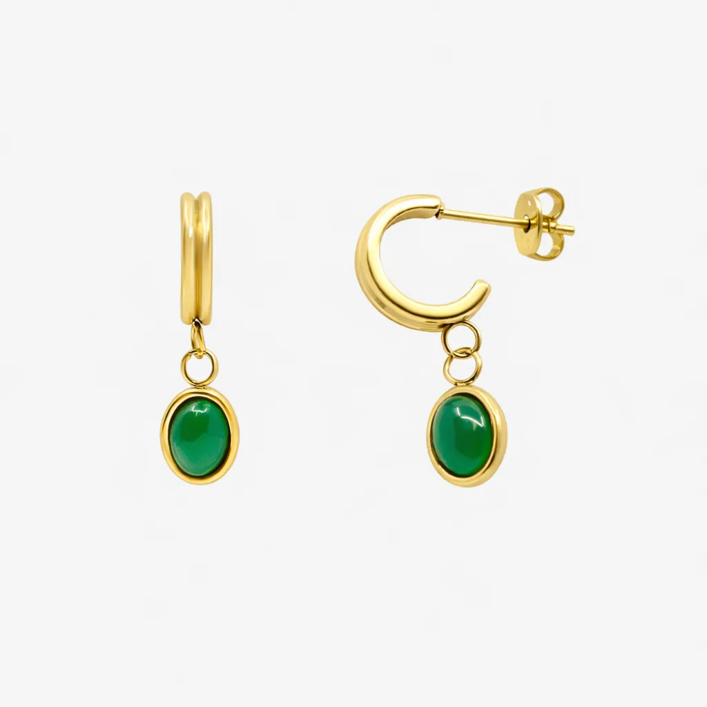 Emerald Dream Hoop Earrings sold by Evry Jewels