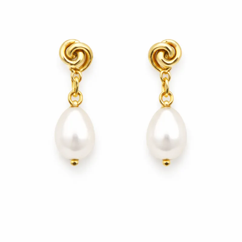 Pearl & Swirl Earrings sold by Evry Jewels