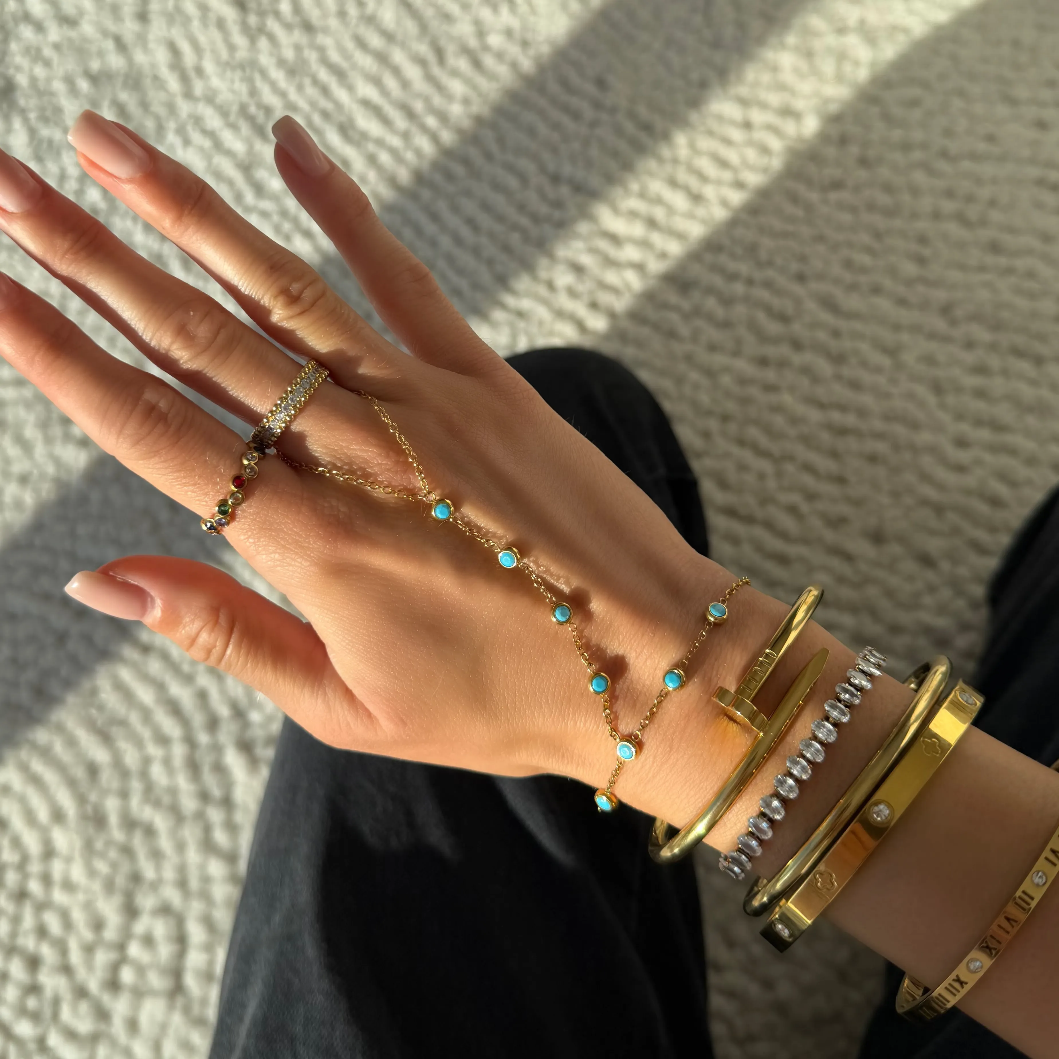 Aqua Dreams Hand Chain sold by Evry Jewels product image thumbnail 2