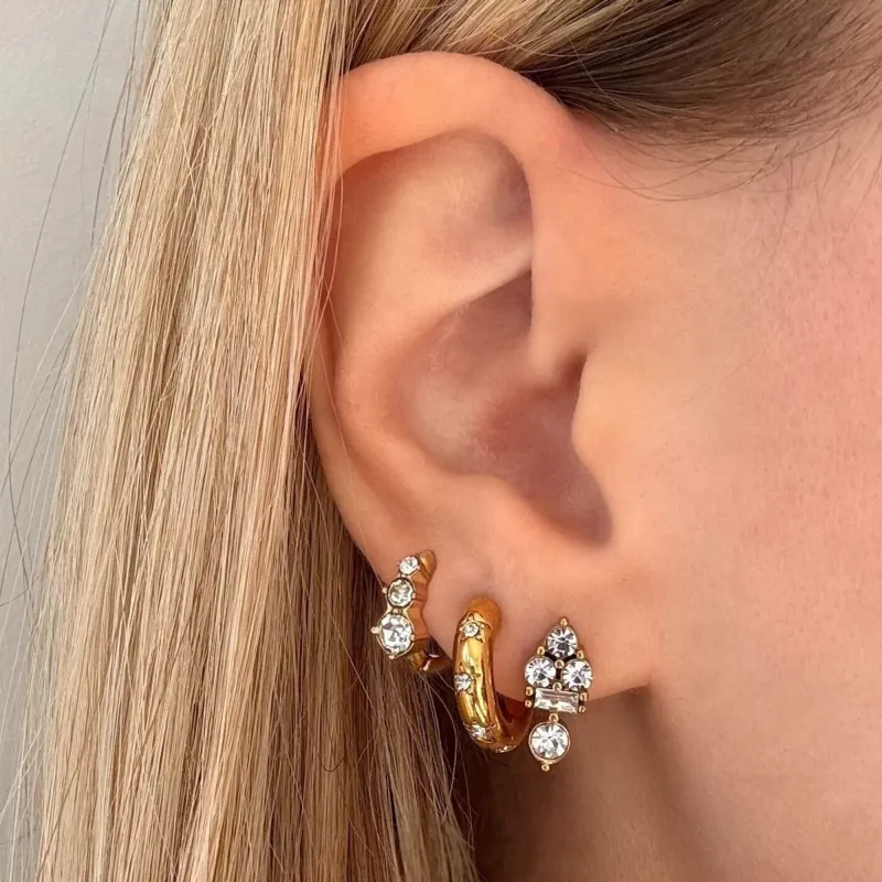 Kiss of Sparkle 3 Piece Earring Set made by Evry Jewels