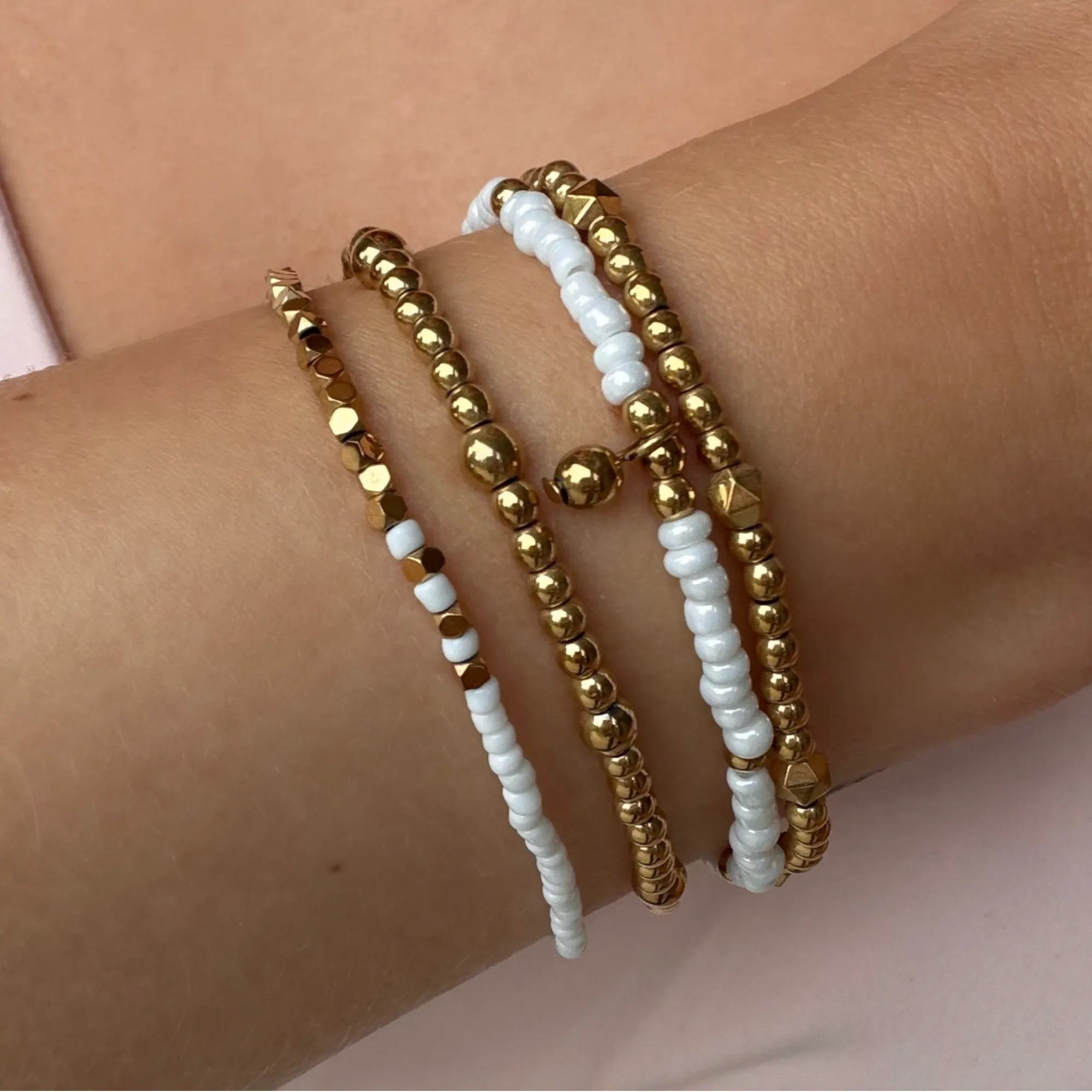 Golden Hour Beaded Bracelet 4 Piece Set sold by Evry Jewels
