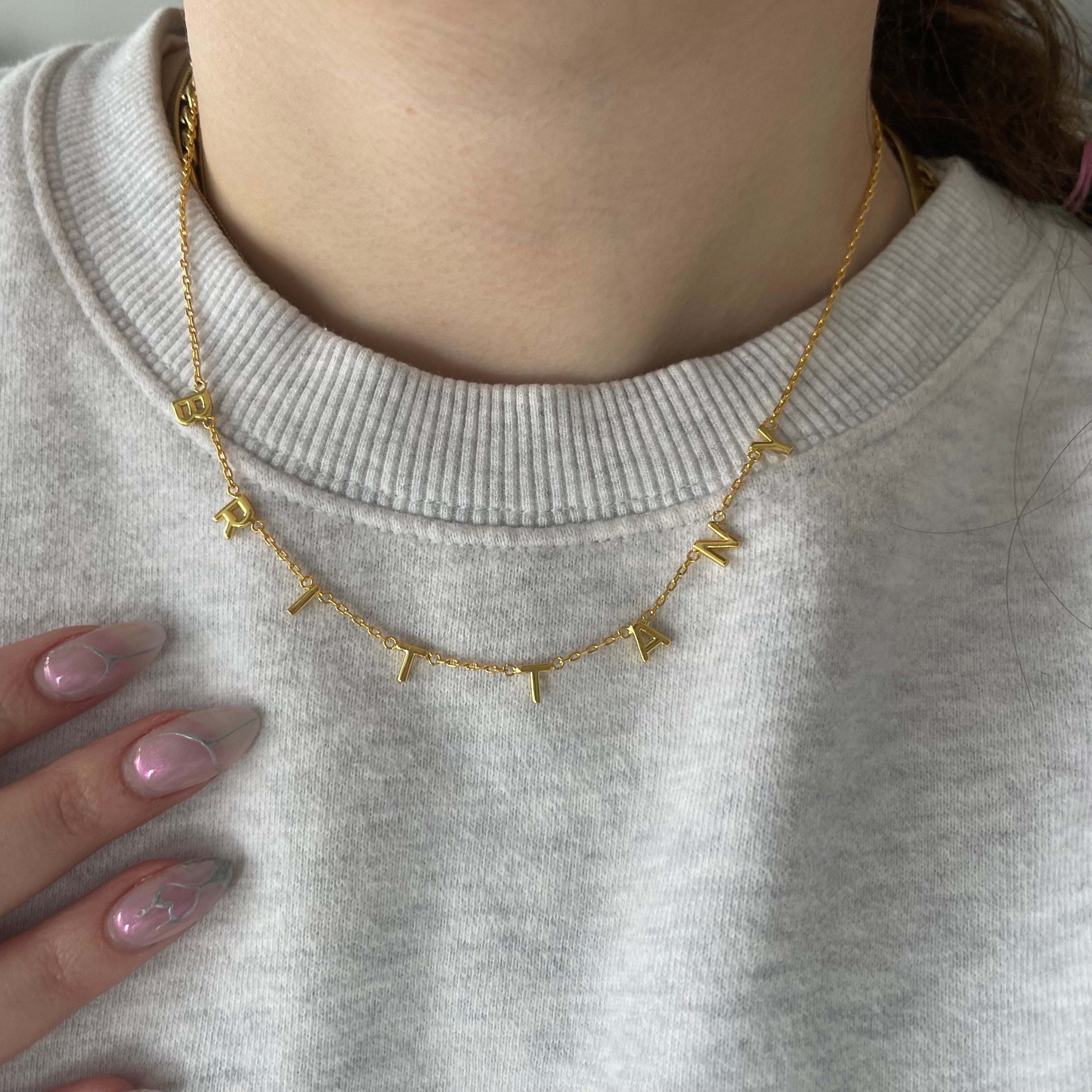 Custom/Personalized Block Initial Necklace sold by Evry Jewels product image thumbnail 2