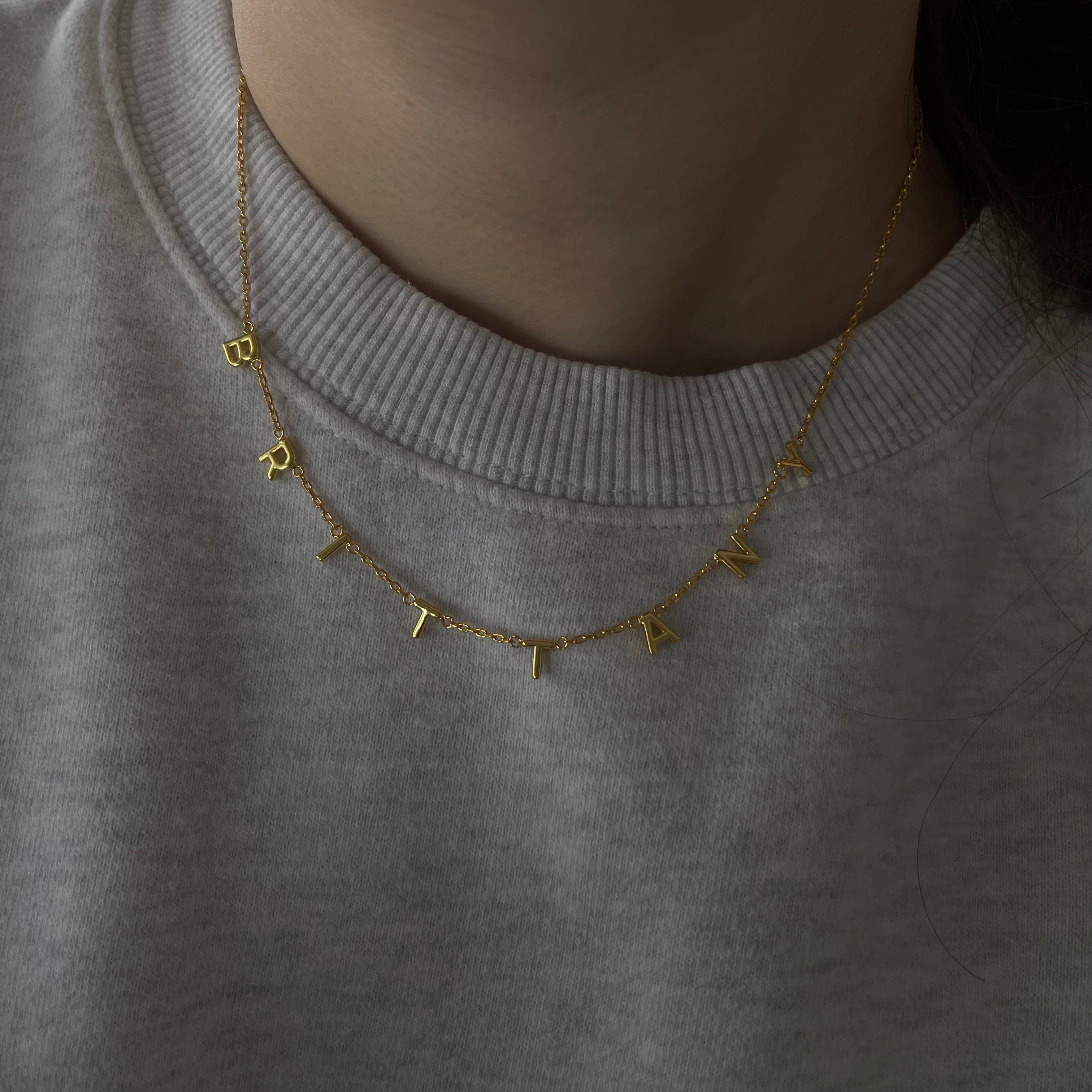 Custom/Personalized Block Initial Necklace sold by Evry Jewels product image thumbnail 4