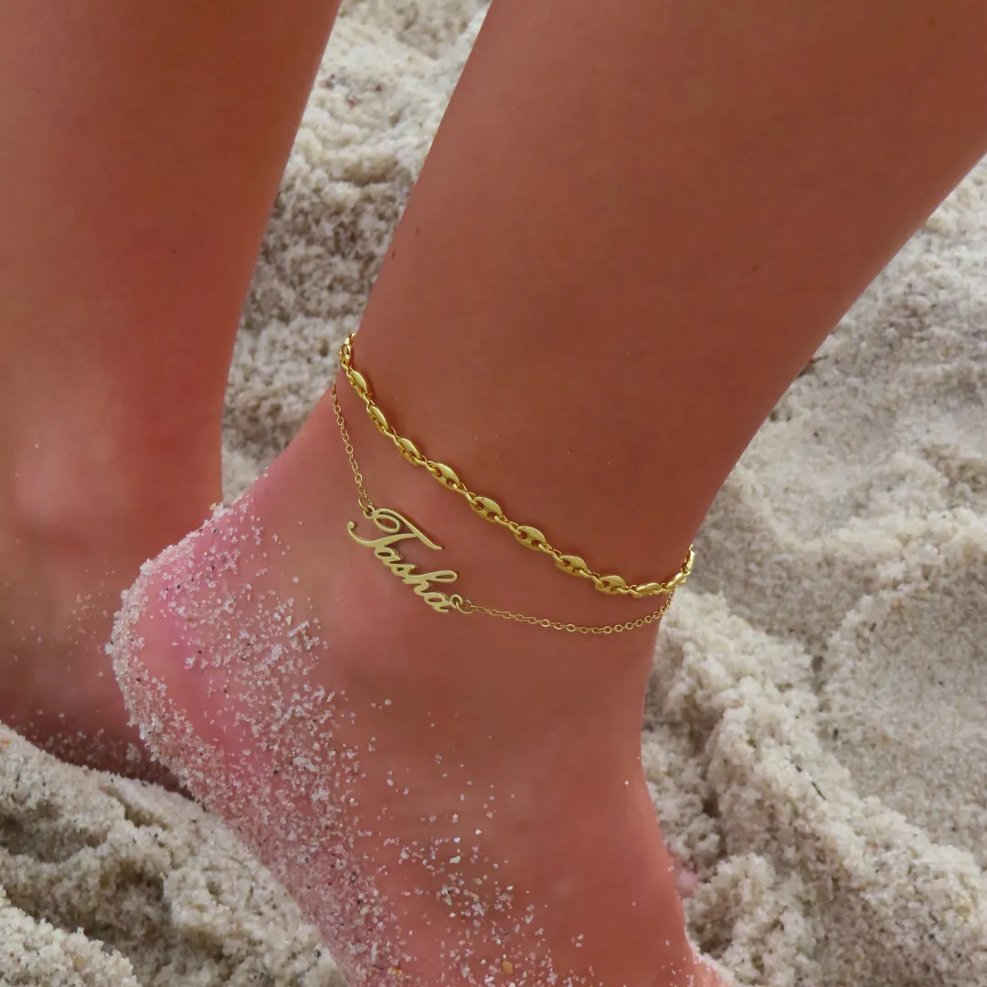 Custom/Personalized Anklet sold by Evry Jewels