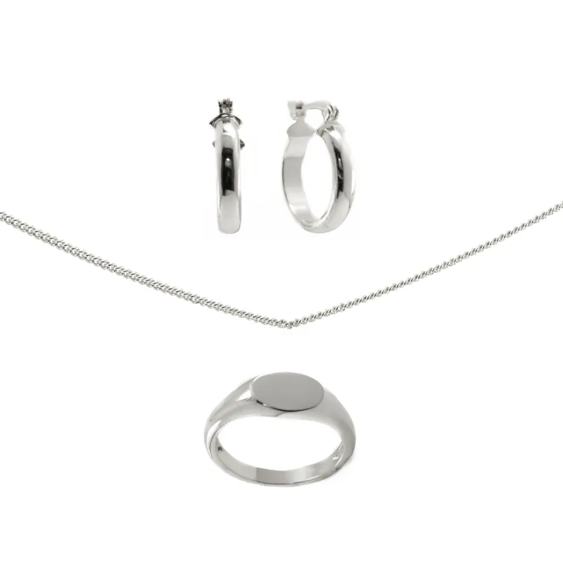 Basic B Set (silver) sold by Evry Jewels