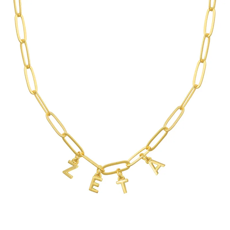 Sorority Custom/Personalized Link Letter Necklace sold by Evry Jewels