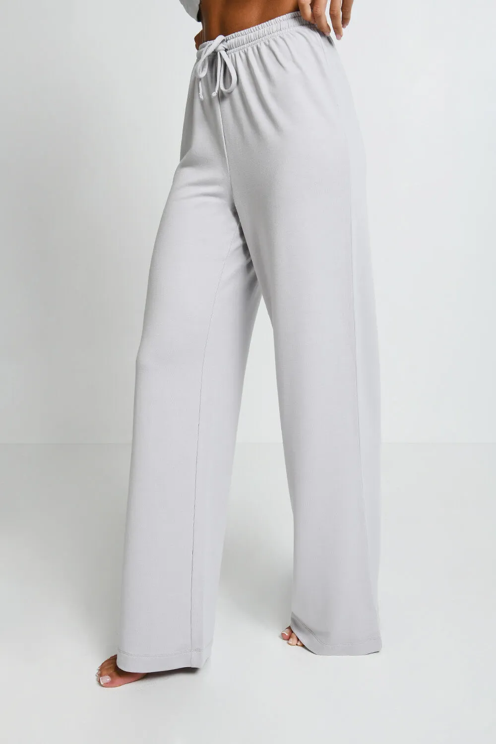 Soft Touch Wide Leg Lounge Set - Grey sold by LOVALL product image thumbnail 4