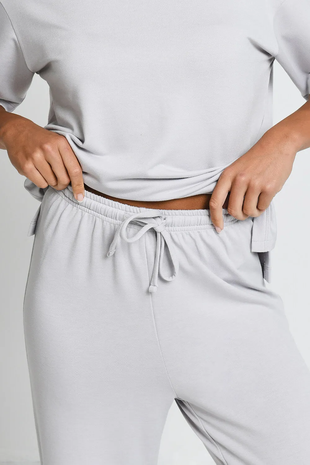 Soft Touch Wide Leg Lounge Set - Grey sold by LOVALL product image thumbnail 5